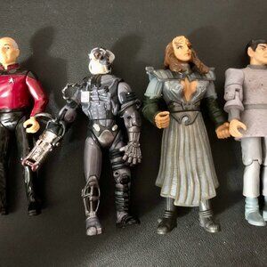 Vtg 90s Star Trek Figures Lot of 4 Playmates Star Trek SPOCK BORG PICARD BETOR